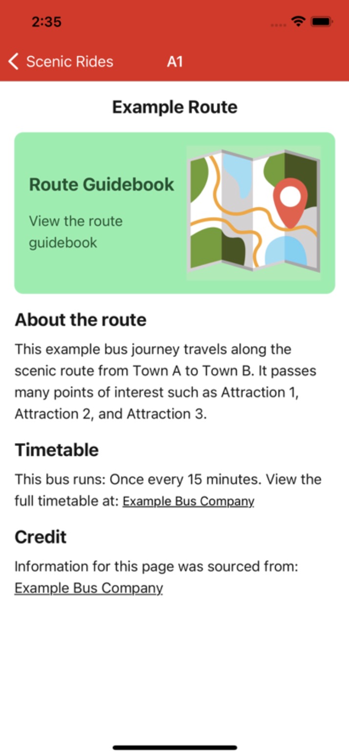 Scenic Rides with an additional bus route